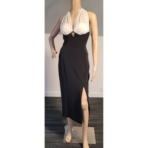 Creations Joseph Ribkoff  Womens Size 8 Black And White‎ Elegant Dress Side Slit